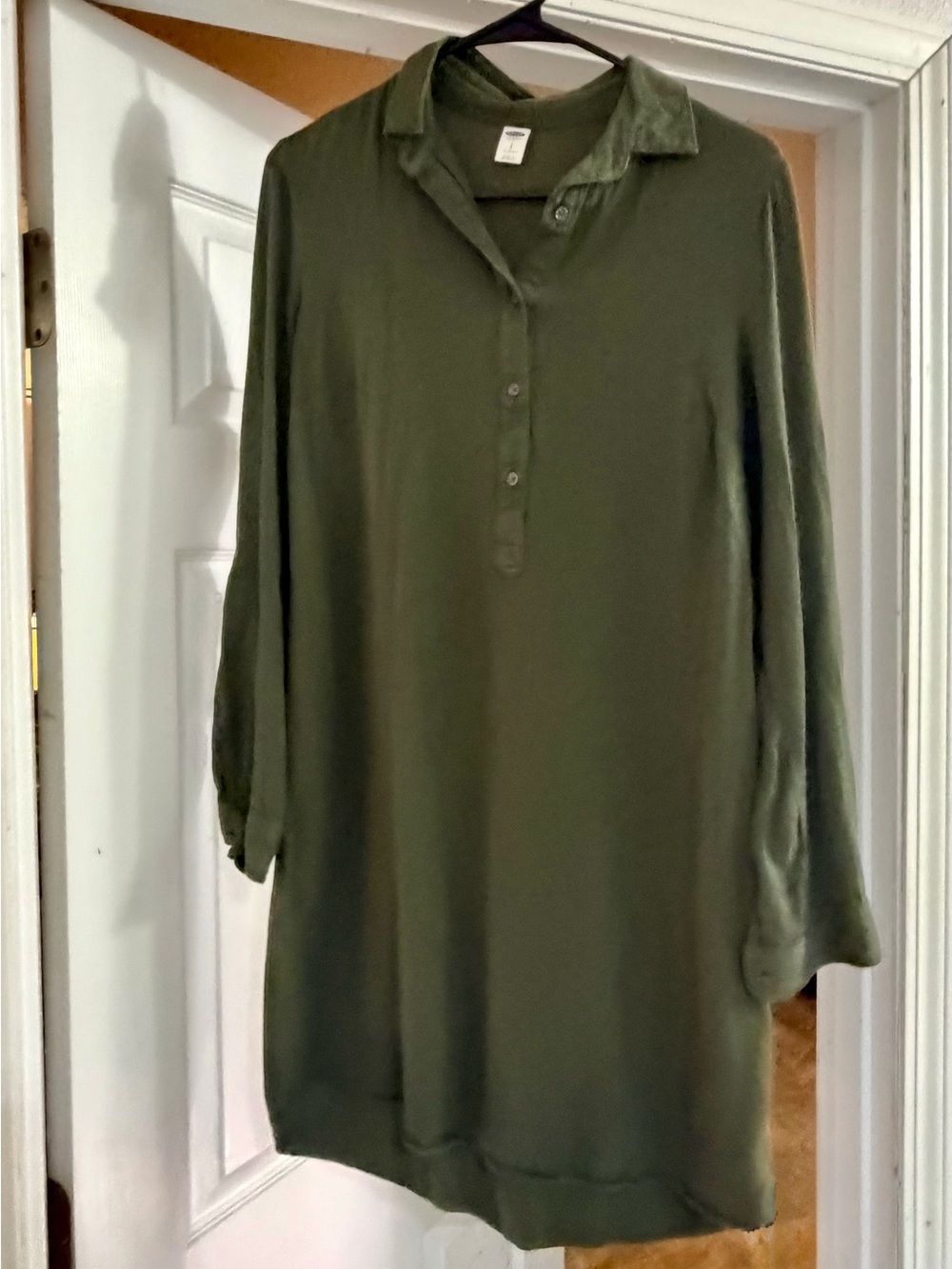 *Old Navy* Olive Green Long Sleeve Shirt Dress (M)